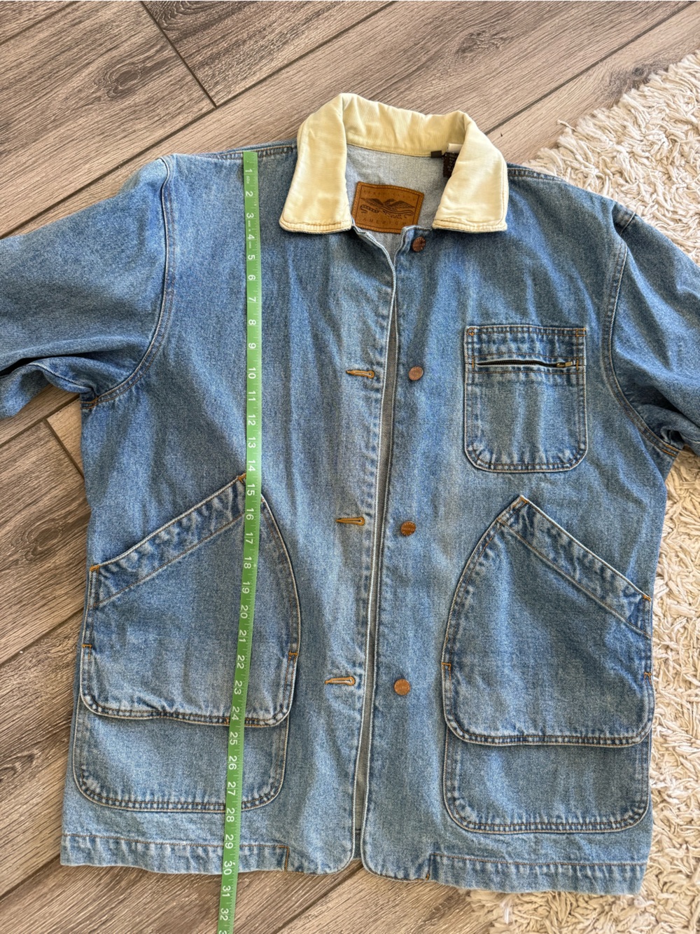 Vintage Perry Ellis denim Chore Coat - Picture 8 of 9